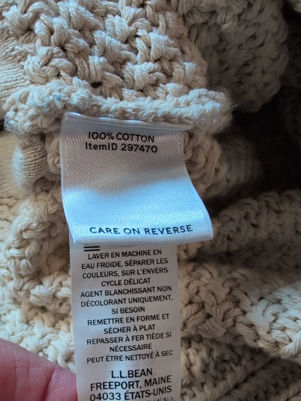 L.L.Bean Signature 100% Cotton Heavy Cable Knit Tunic Sweater – Size Large EUC - Picture 9 of 10
